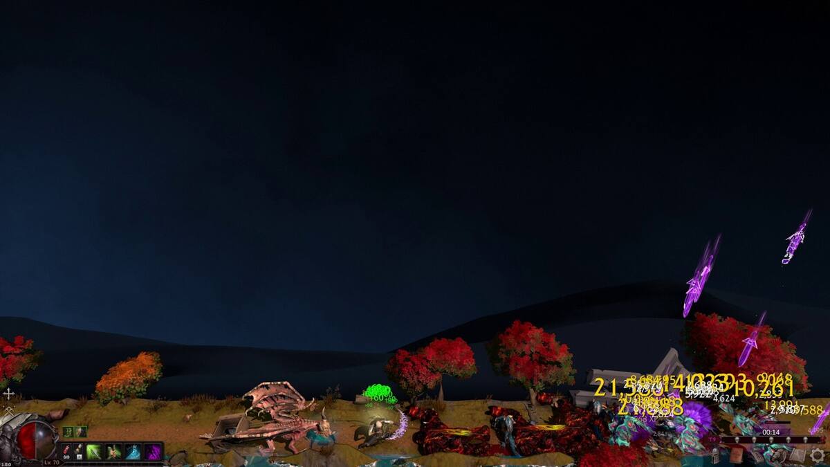 Deskrawl: a thin strip of combat running along the bottom of a dark desktop